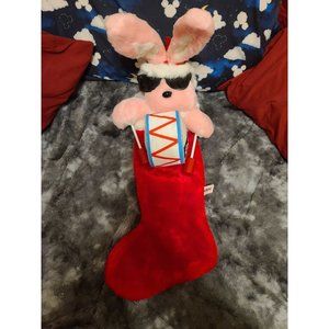 Vtg Energizer Bunny Christmas Stocking